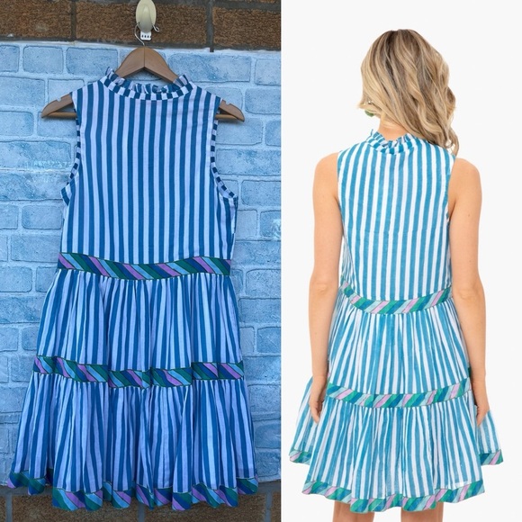 Oliphant playa blue yoke dress from Tuckerbuck size small - Picture 8 of 13